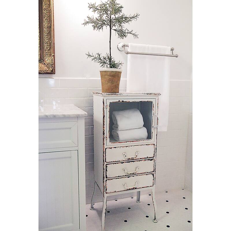Sleek Metal Cabinet Storage with 3 Drawers