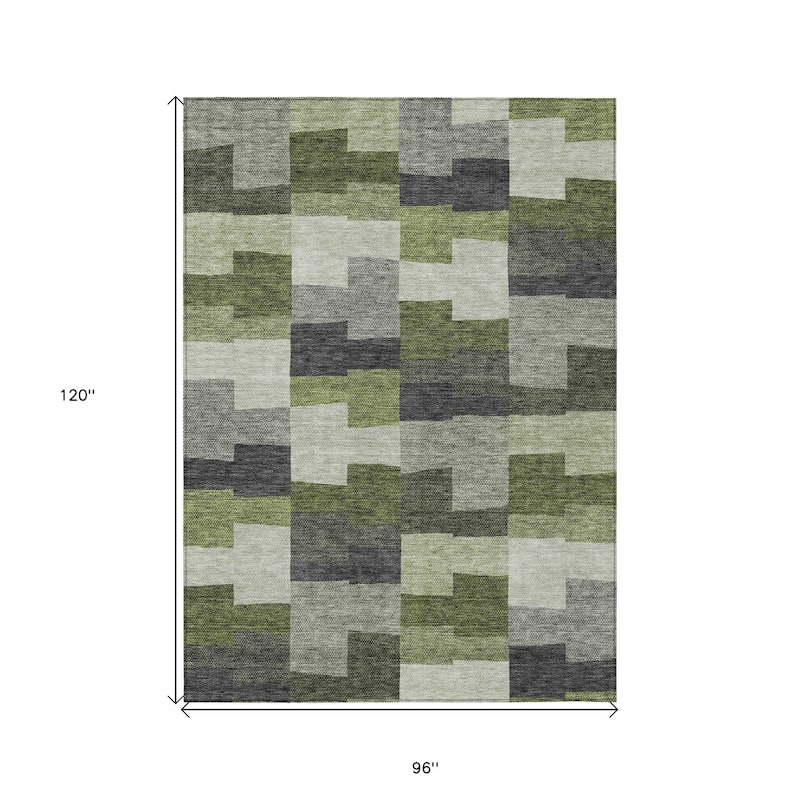 HomeRoots Geometric Transitional Rectangle Outdoor Rug