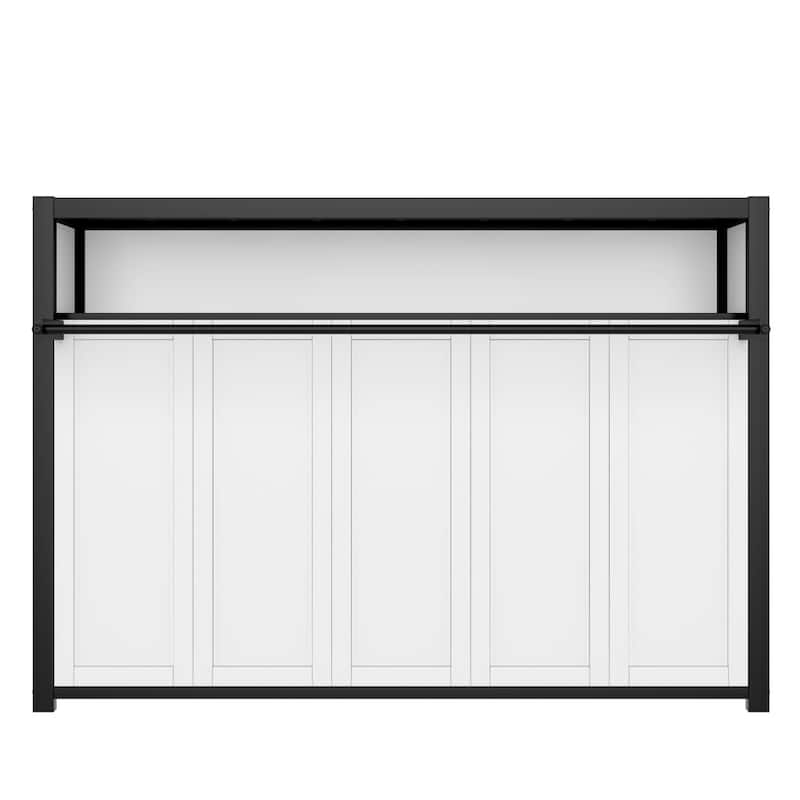 Metal Twin Size Murphy Bed with Shelves,Foldable and Space-saving Design