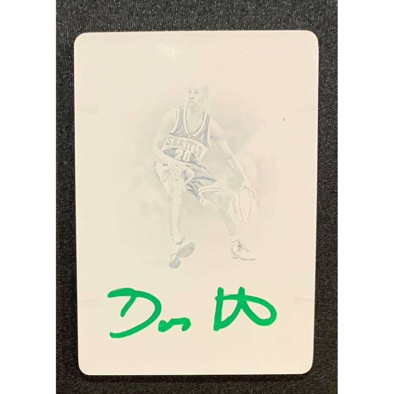 Gary Payton 2019 Panini Flawless Signed Printing Plate Card #45 Auto JSA 1/1 - 8'6" x 11'6"