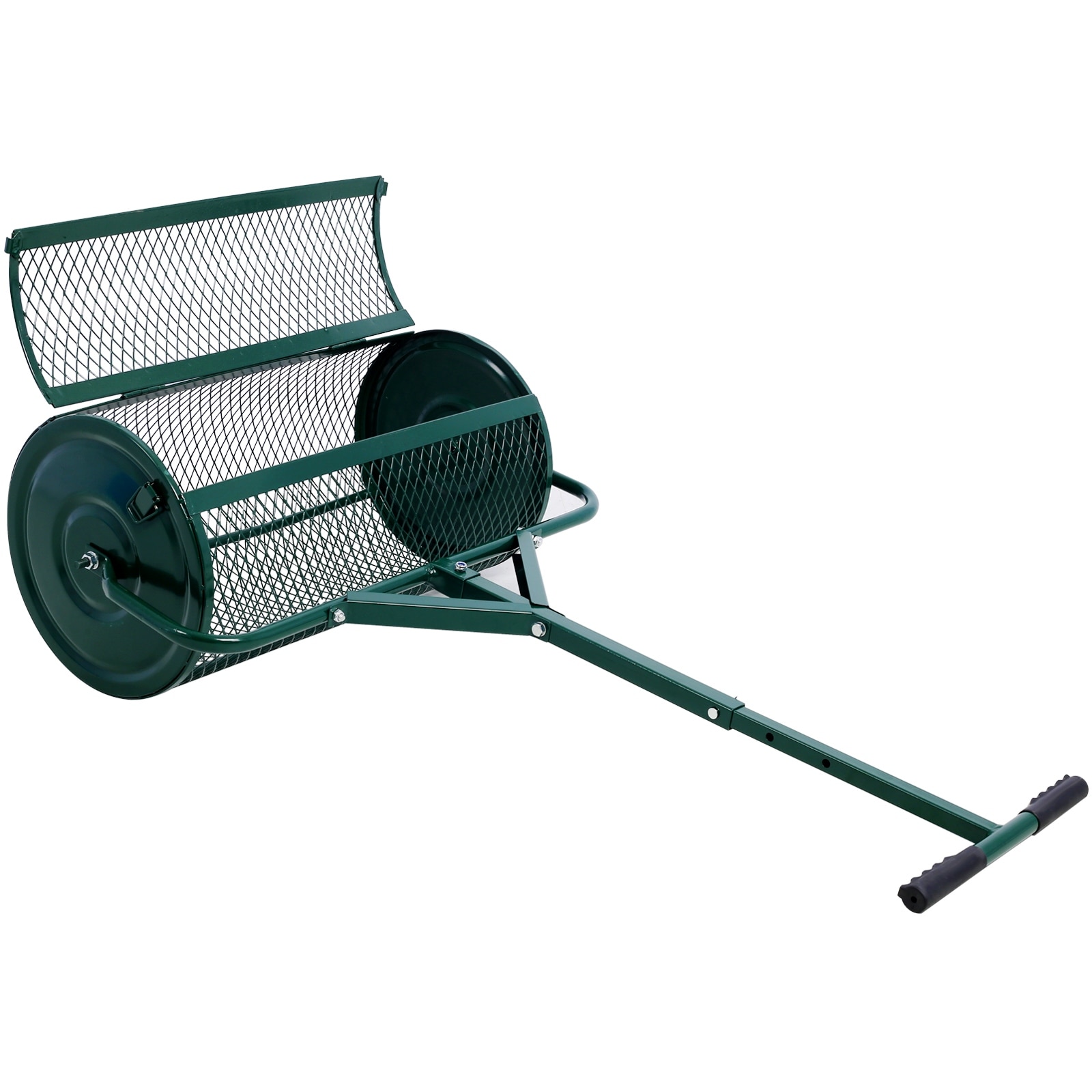 Peat Moss Spreader 24 inch, T shaped Handle for planting seeding, Lawn and Garden Care Manure Spreaders Roller