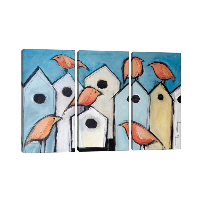 iCanvas "Bird Condos" by Tim Nyberg 3-Piece Canvas Wall Art Set
