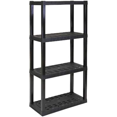 Oskar 4-Tier Heavy Duty Shelving Unit W30 x D14 x H57 Home Storage Black
