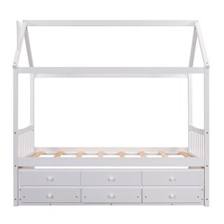 Full House Bed with Trundle and Storage Drawers, Ideal for Kids