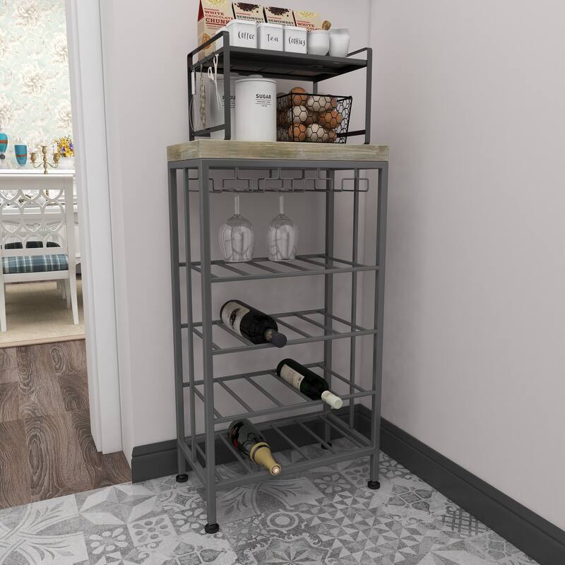 Iron/ Wood Industrial 36-inch Wine Rack - 19 x 11 x 36 - Overstock ...
