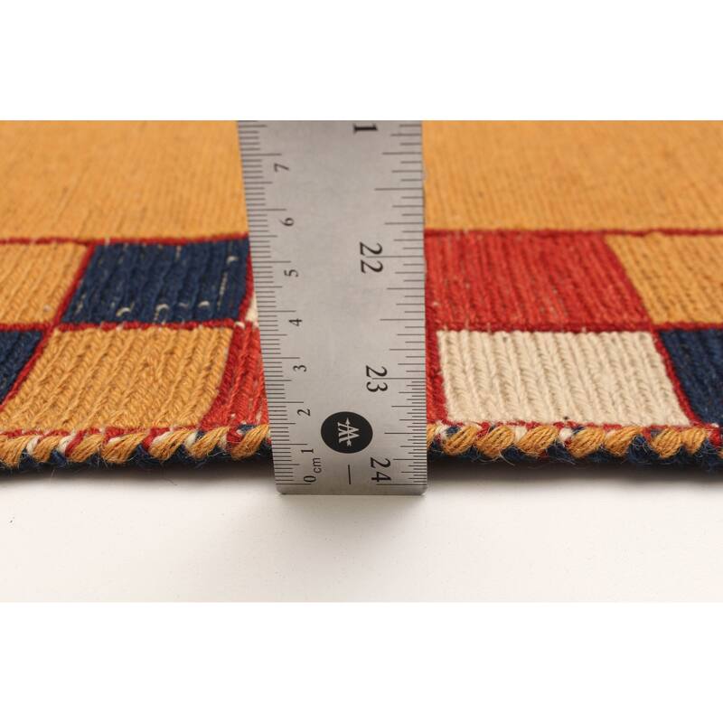ECARPETGALLERY Flat-Weave Kashkuli Light Orange Wool Tapestry Kilim - 5'0 x 6'11