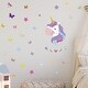 preview thumbnail 3 of 4, Walplus Magical Unicorn Butterflies Children Wall Sticker Nursery Decor