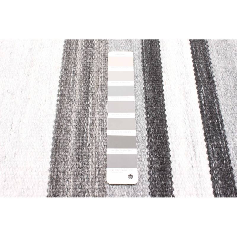 ECARPETGALLERY Flat-Weave Ankara FW Dark Grey Wool Kilim - 5'2 x 7'8