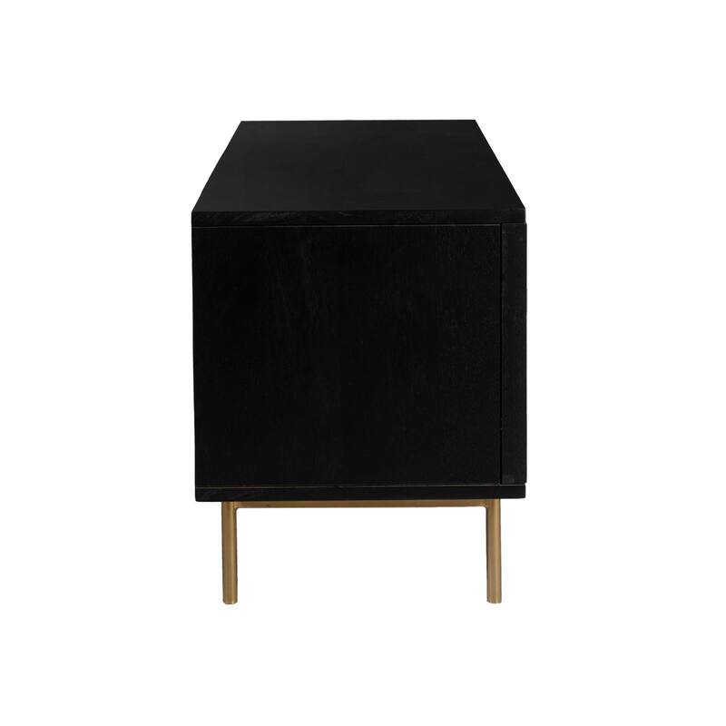 Curtis Solid Wood with Natural Woven Cane TV Stand