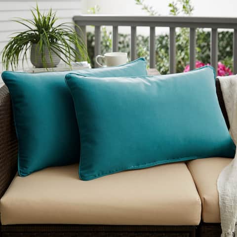 Sunbrella Spectrum Peacock Corded Indoor/ Outdoor Pillows (Set of 2)