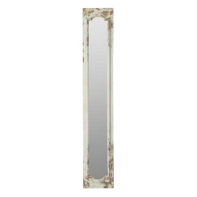 Vintage Wooden Frame Rectangular Floor Mirror with Arch - 5.75'