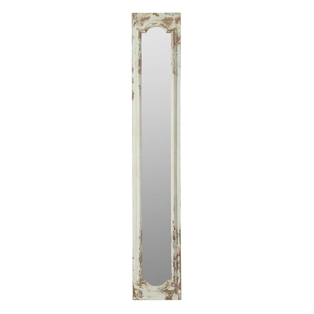 Vintage Wooden Frame Rectangular Floor Mirror with Arch - 5.75'