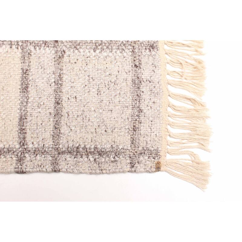 ECARPETGALLERY Flat-Weave Ankara FW Taupe Wool Kilim - 5'1 x 7'7