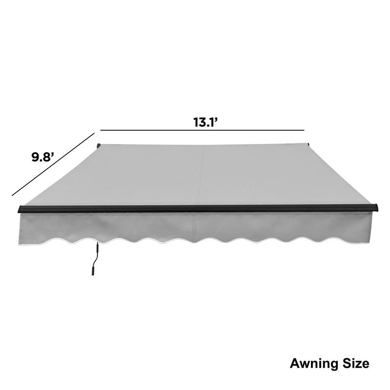 ALEKO Fabric Replacement for 13 x 10 feet Retractable Patio Awning Silver Gray