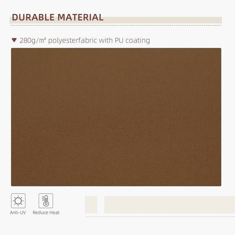 10' x 8' Retractable Patio Awning, Manual Crank, UV Waterproof Fabric