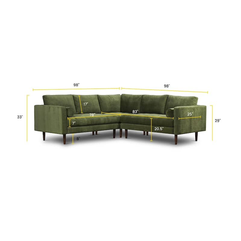 Poly & Bark Napa Fabric 98" Corner Sectional Sofa