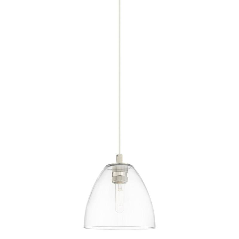 Innovations Lighting 434-1P-11-9 Crown Point Pendant Crown Point 9" - Polished Nickel / Clear