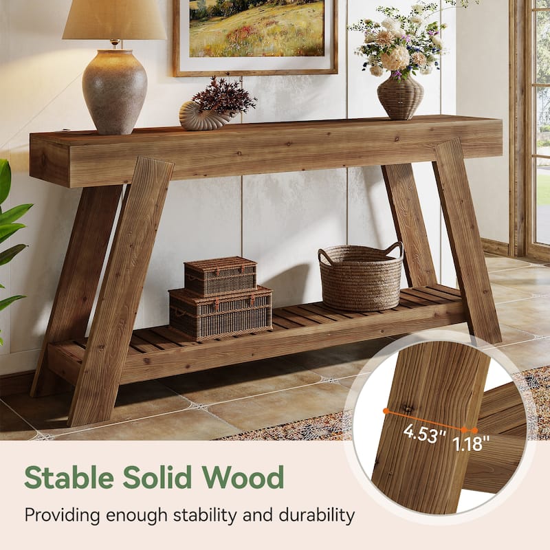 Solid Wood Console Table for Entryway