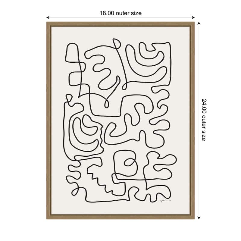 Kate and Laurel Connected Lines by Gabrielly Guedes Framed Canvas Wall Art Print