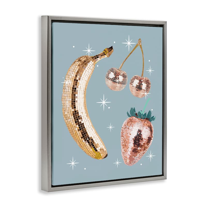 Stupell Luminous Glam Fruits Framed Floater Canvas Wall Art Design By Lil' Rue