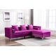 preview thumbnail 10 of 17, Velvet Standard sectional l shaped Sleeper Sofa with Reversible Ottoman - 104" Violet - Reversible