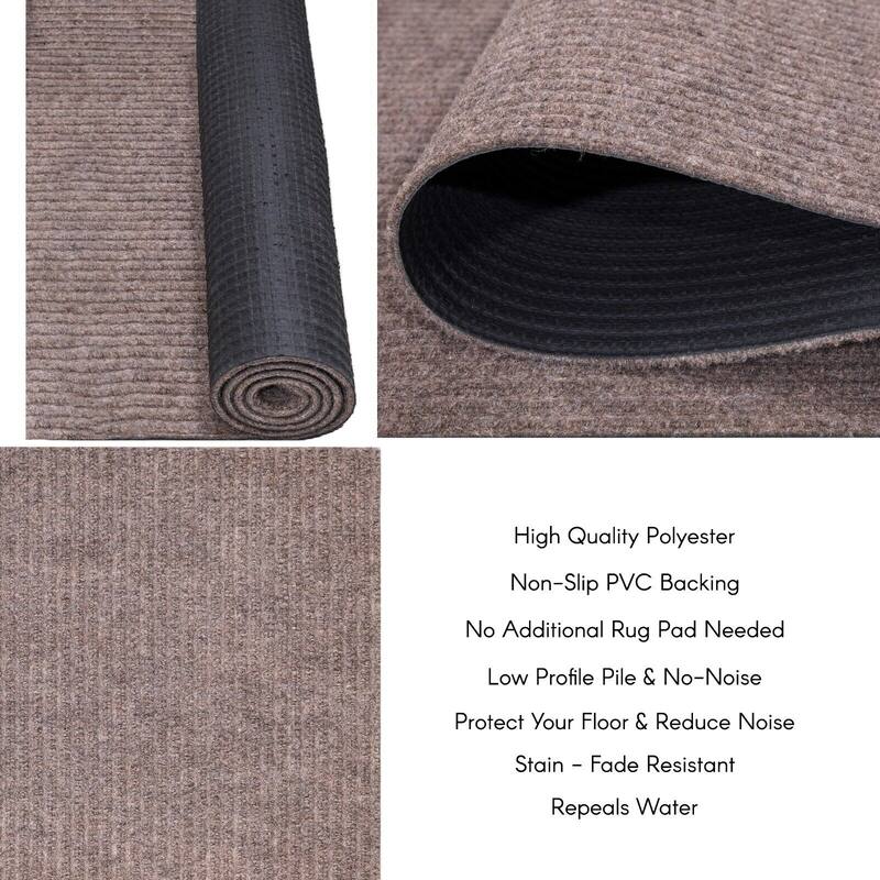 High-Quality Outdoor/Indoor Carpet Runner Rug with Non-Slip PVC Backing 42'' wide