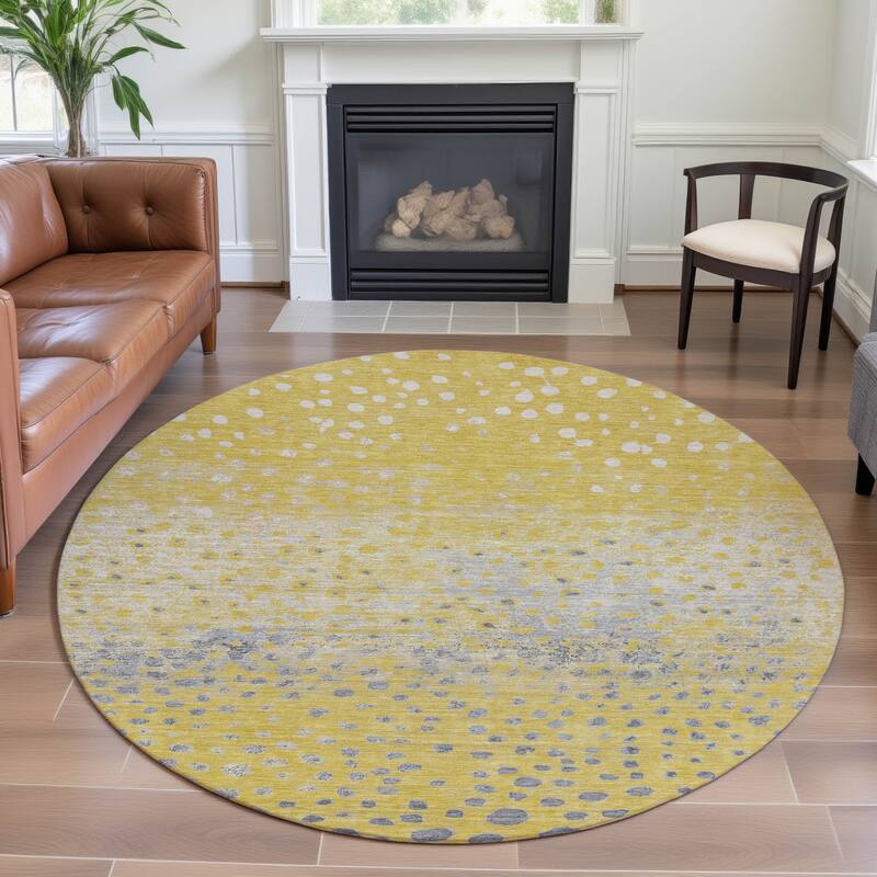 Premium Washable Super Soft Modern Chic Mayfield Rug - Yellow - 8' x 8'