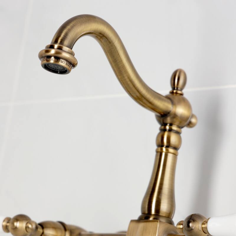 Heritage Two-Handle Wall Mount Bridge Kitchen Faucet