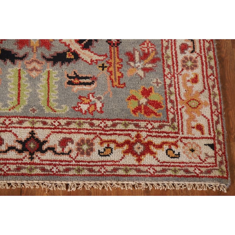Floral Heriz Serapi Indian Rug Handmade Wool Carpet - 4'2"x 5'11"