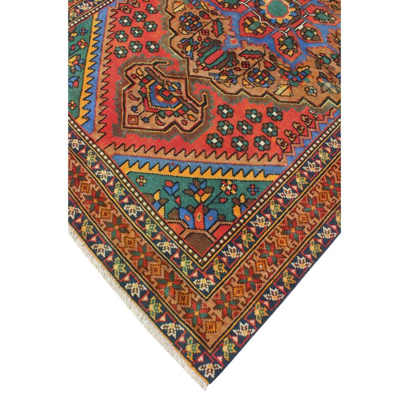 Fine Vintage Distressed Sharlene Beige/Red Runner - 4'8" x 9'6"