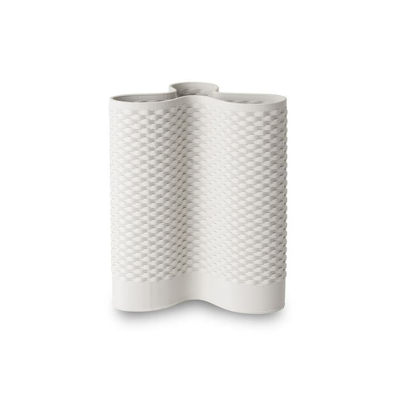 Solid Woven Ceramic Vase - 12" - White