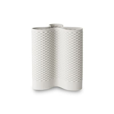 Solid Woven Ceramic Vase - 12" - White
