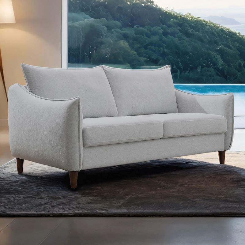 Furniture of America Lolly Modern OEKO TEX Chenille Fabric Loveseat - Light Grey