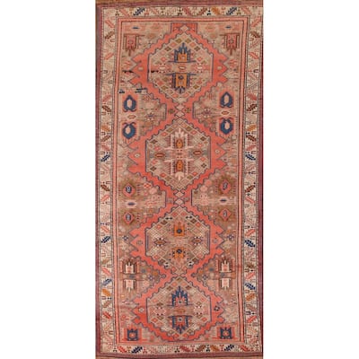 Geometric Anatolian Turkish Vintage Area Rug Handmade Wool Carpet - 4'6"x 11'2"