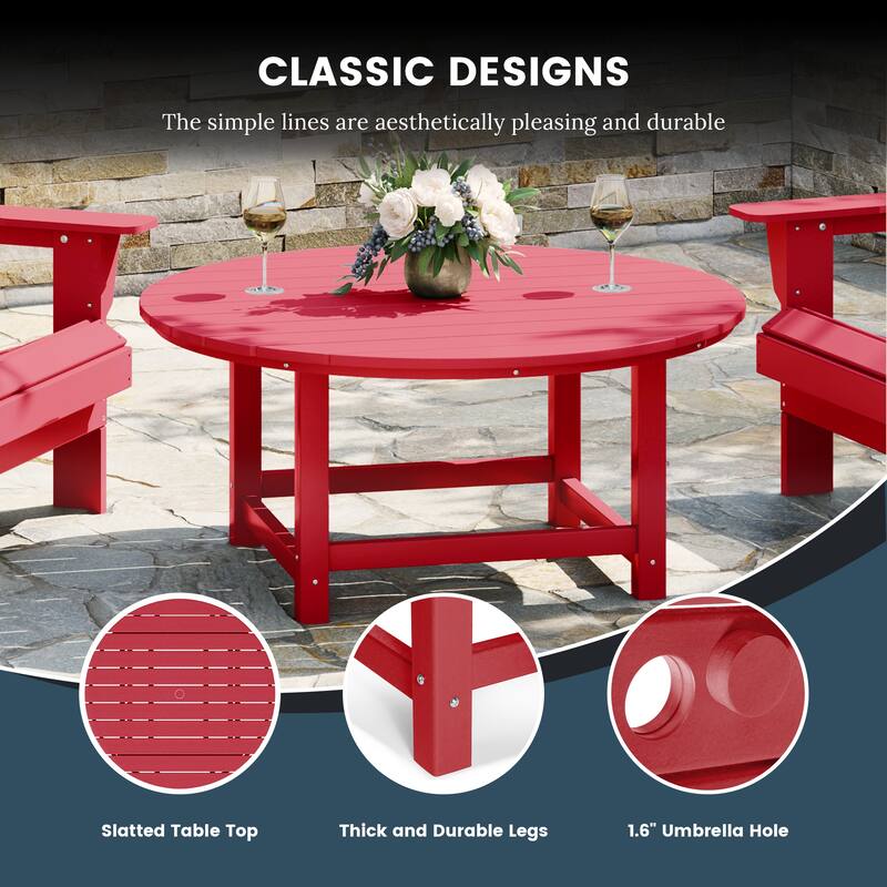 Altura Outdoor 5-Piece Adirondack Chair & Round Coffee Table Conversation Set
