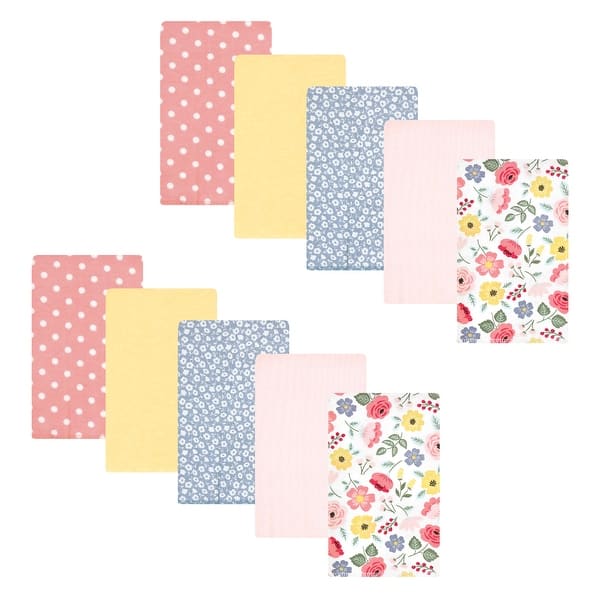 slide 1 of 1, Hudson Baby Infant Girl Cotton Flannel Burp Cloths, Modern Botanical 10 Pack, One Size - Modern Botanical 10 Pack - One Size One Size - Modern Botanical 10 Pack