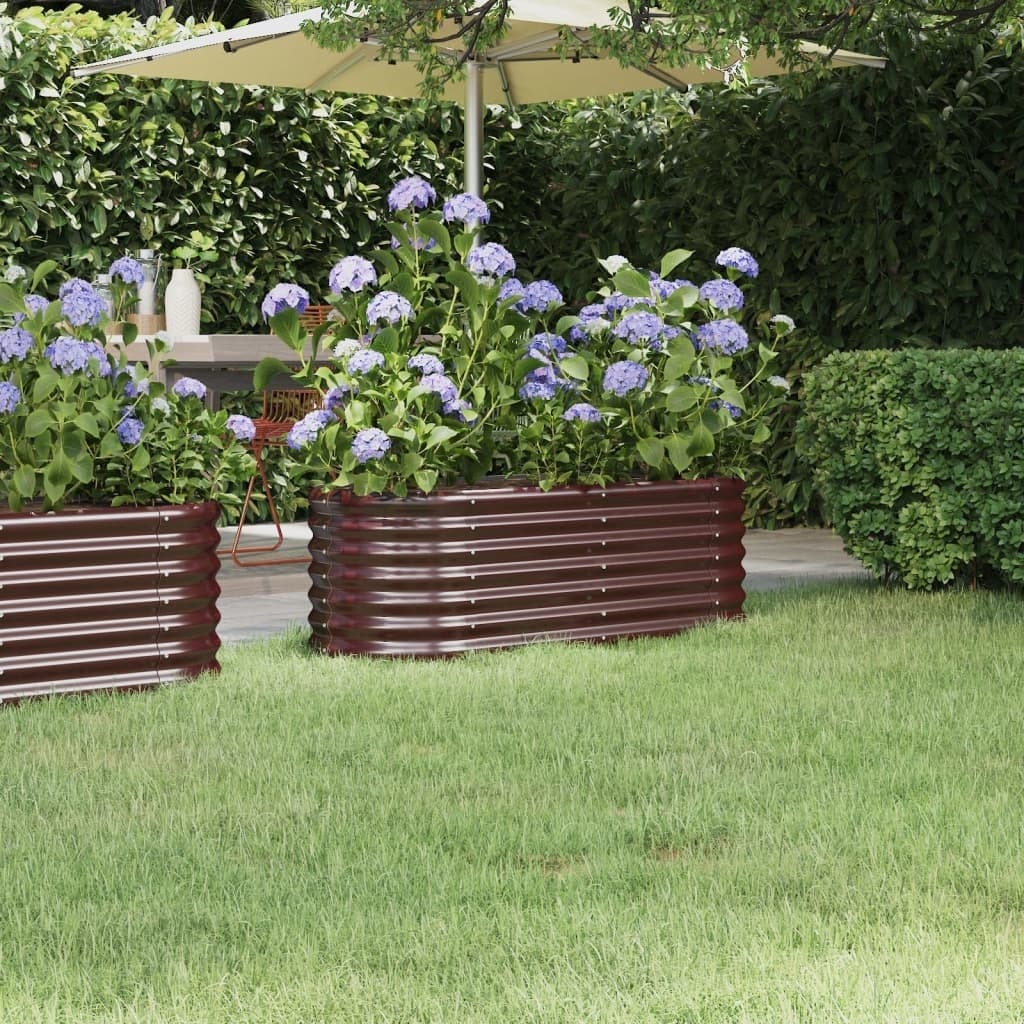 vidaXL Patio Raised Bed Galvanized Steel