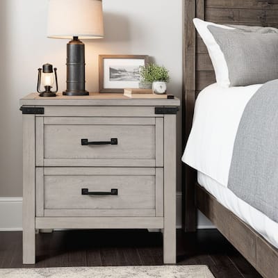 Bridgevine Home Alexandria Nightstand, Mountain Mist Finish