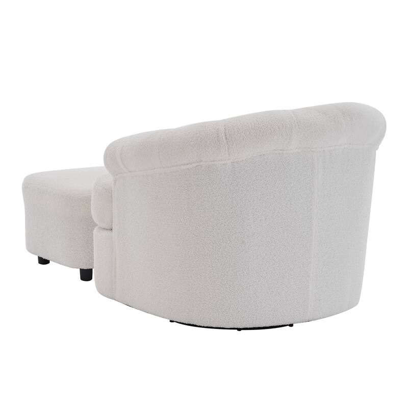 Modern Swivel Chair with Ottoman