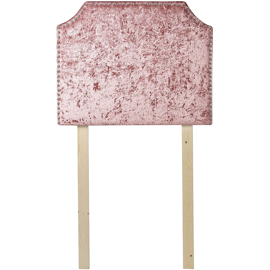 Bevel Tacked Plush College Headboard with Legs - Velvet Crush