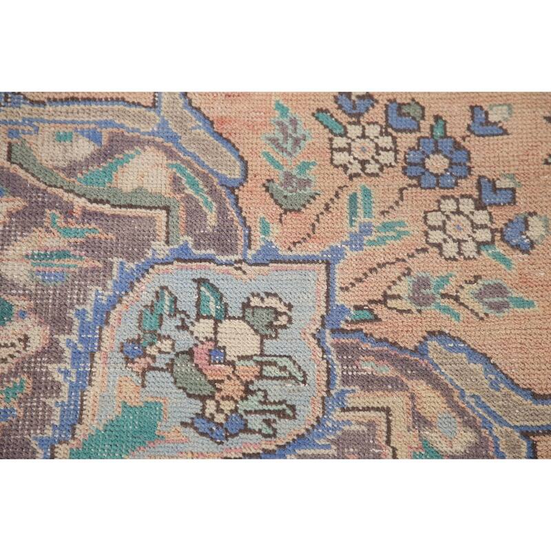 Distressed Tabriz Persian Vintage Rug Handmade Bedroom Wool Carpet - 6'5" x 9'3"