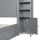 preview thumbnail 13 of 43, Stylish Queen Size Wooden Bed with Integrated Storage, Shelves, and Outlets - Perfect for Modern Bedrooms in Grey