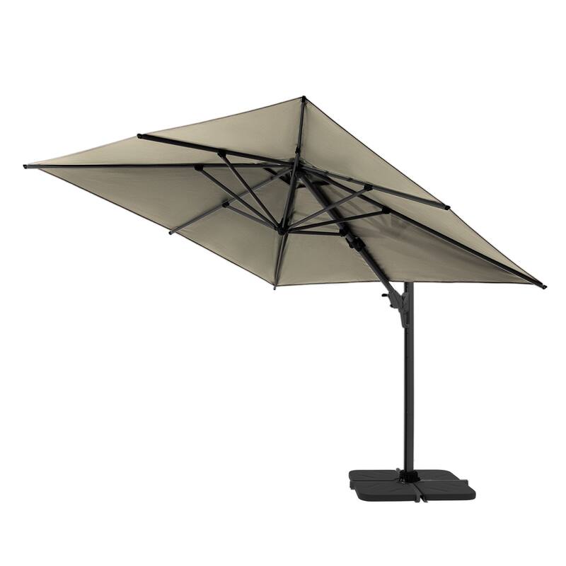 10 ft Aluminum Crank-lift Cantilever Patio Umbrella - Taupe