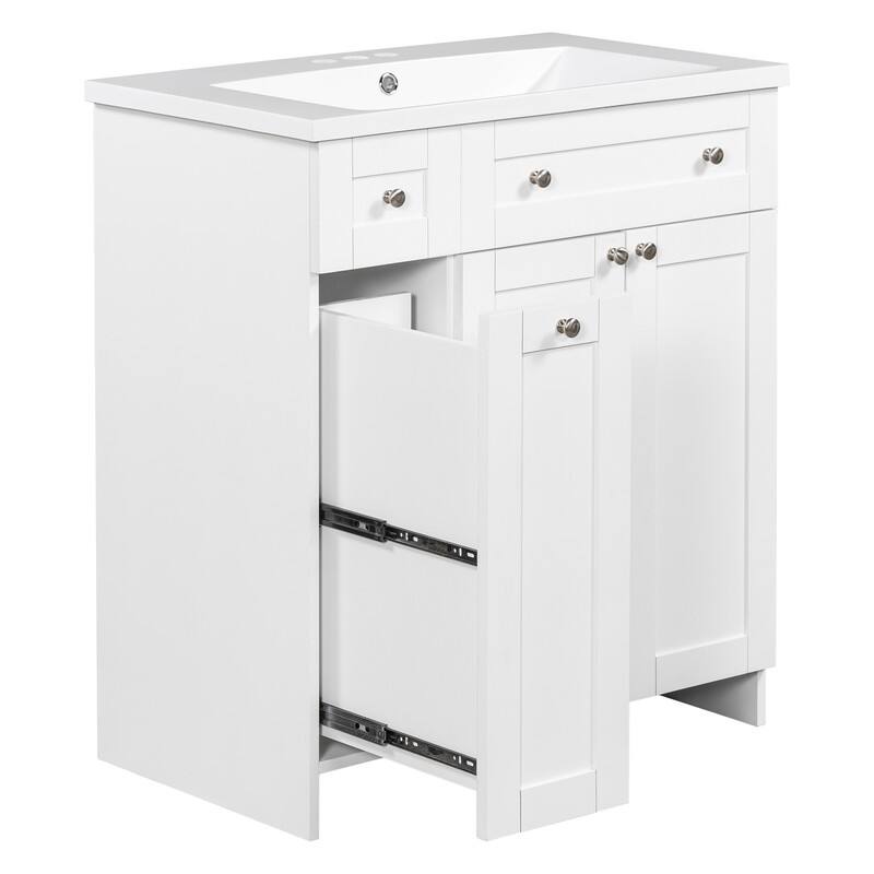 Single Sink 30" Bathroom Vanity with Combo Cabinet and Storage