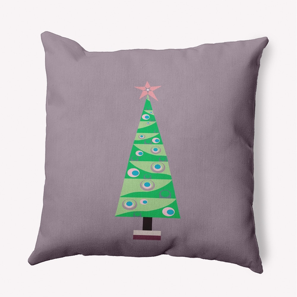 Cartoon Christmas Tree Indoor/Outdoor Throw Pillow