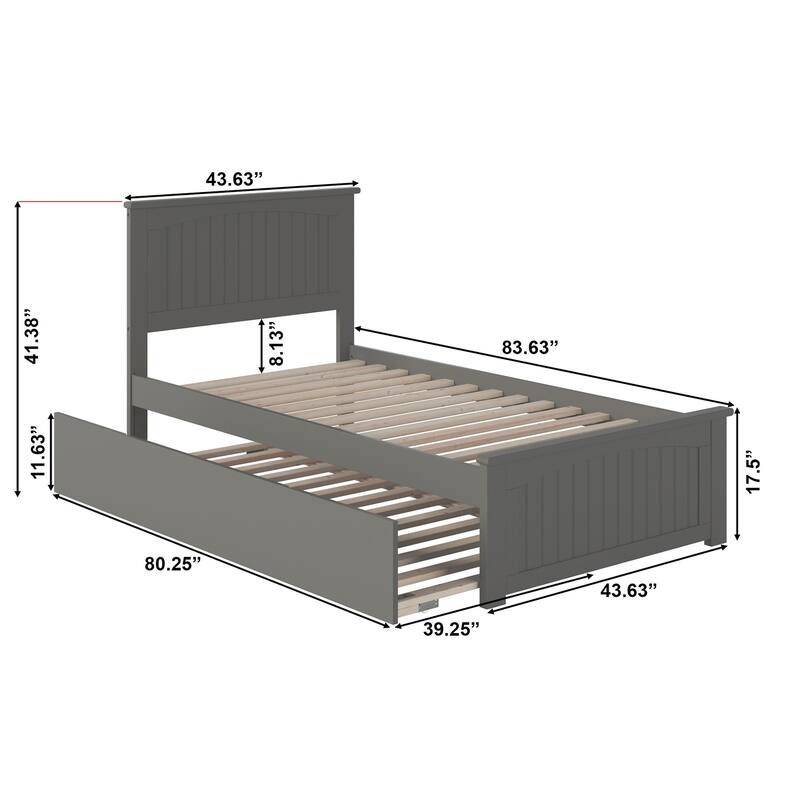 Nantucket Bed with Matching Footboard and Twin XL Trundle