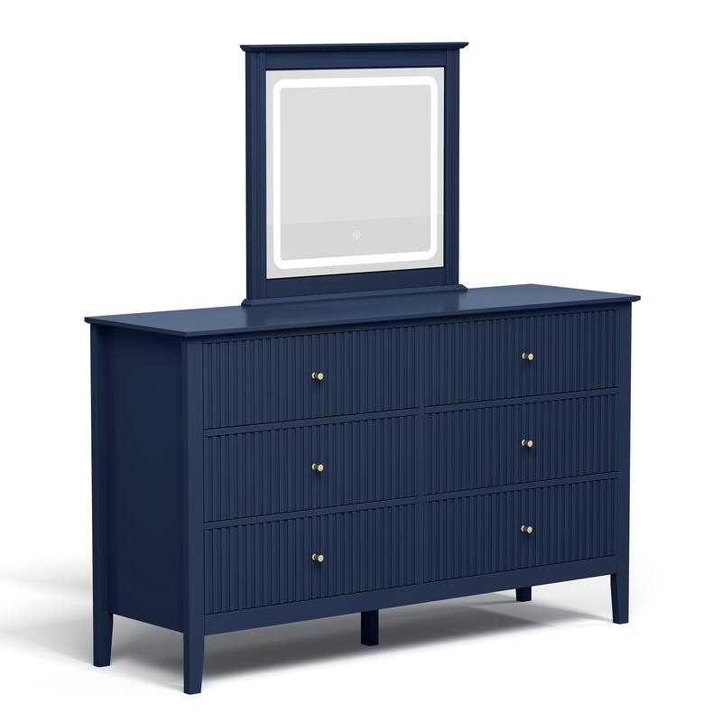 6 Drawer Dresser with Lighted Mirror
