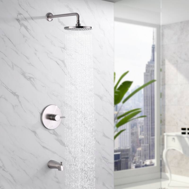 Luxier SS-C01 Single-Handle 1-Spray Tub and Shower Faucet with Valve