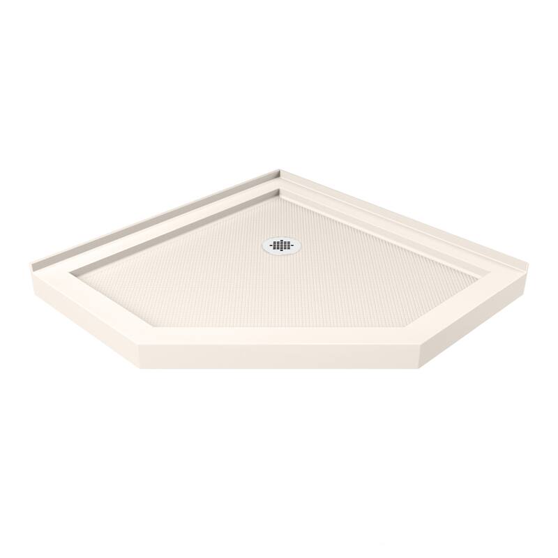 DreamLine SlimLine 42 in. D x 42 in. W x 2 3/4 in. H Neo-Angle Shower Base - 42" x 42" - Biscuit Base