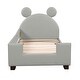 preview thumbnail 15 of 16, Twin Size Wood Daybed w/ Ears Shaped Headboard Upholstered Bed Frame